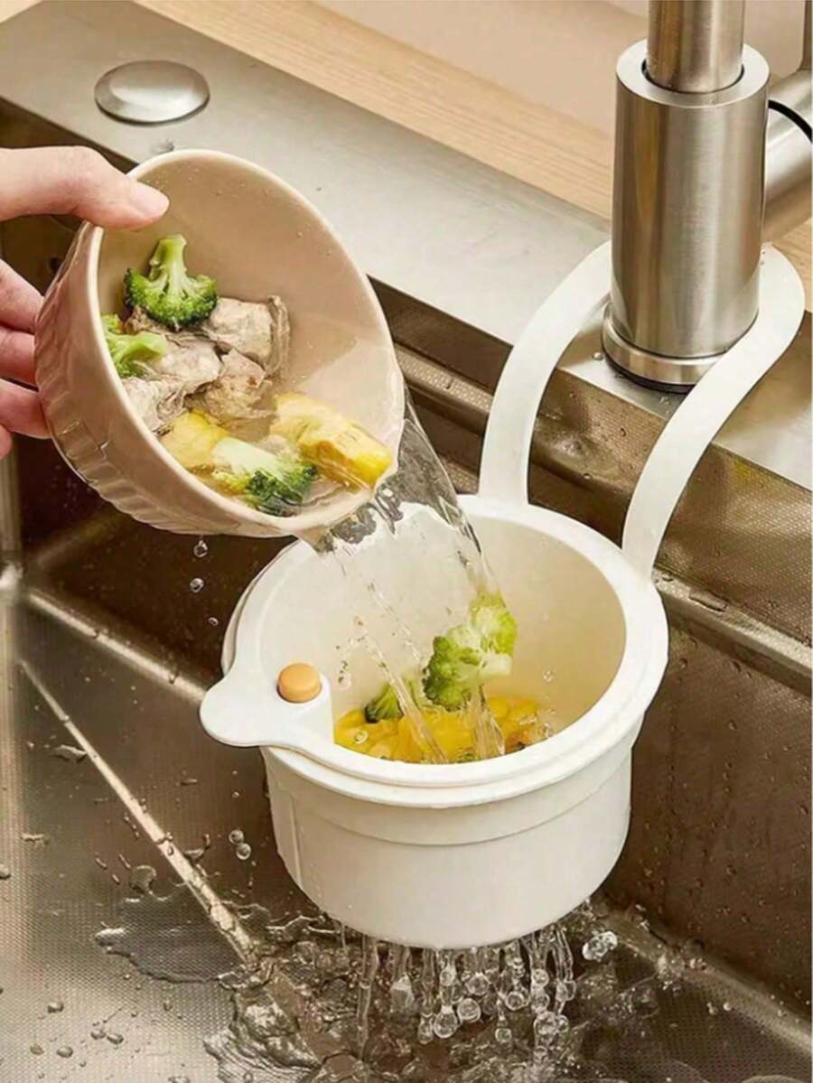1 cái rổ lọc rác treo đa năng cho bồn rửa, được thiết kế để treo trên vòi nước, giúp lọc cặn thức ăn và rác thải hiệu quả, nhỏ gọn và tiết kiệm không gian, dễ tháo lắp và vệ sinh, phù hợp cho các bà nội trợ, người thuê nhà, vật dụng cần thiết cho việc dọn dẹp nhà bếp, quà tặng tân gia/ngày lễ thiết thực, kiểu dáng ngẫu nhiên.