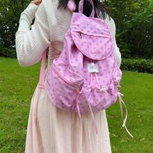 Other Outdoor Backpack - Strawberry Pink Polka Dots - View 2