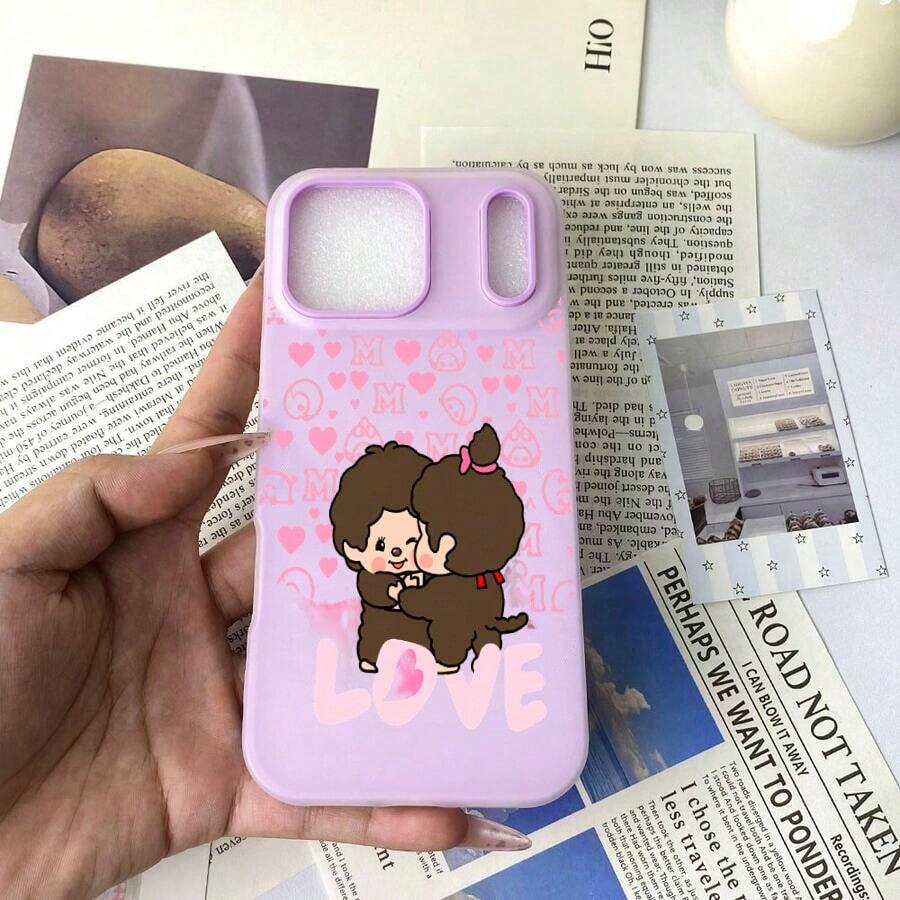 スマホケース 2in1ケース ジェル風可愛いデザイン キャラクターイラスト 大人可愛い 女子向け TPU+PP二層構造 柔らかTPU 耐衝撃 カメラレンズ保護 17/16/15/14/13/12/11/5/7/8 Plus Pro Max 対応 インスタ映え プレゼント - 紫色 - チェックする 1
