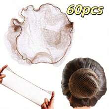 60/40/20/1 Peça Rede de Cabelo, Rede de Peruca, Faixa de Cabeça, Capa para Coque de Cabelo, Rede de Cabelo de Comissária de Bordo, Rede de Peruca de Malha Fina, Rede de Cabelo Trançado, Acessórios de Penteado Hanfu, Acessórios de Penteado Profissional - Tamanho único - Visão 6