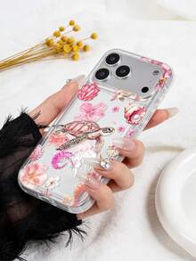 Funda de teléfono con patrón de flor de hibisco y tortuga, compatible con iPhone y compatible con Samsung Galaxy, resistente al agua, a prueba de golpes, anti-caídas, anti-rayones - Multicolor - Ver 3