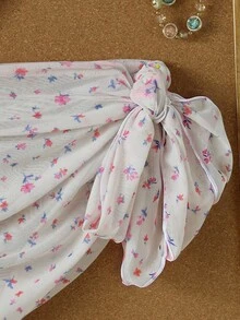 New Arrival Spring/Summer Women Elegant Casual Sexy Pink & White Patchwork Floral Plaid Bikini Set Set With Cover-Up & Skirt, Suitable For Beach, Vacation, Party, Date - Multicolor - View 6