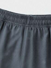 Tween Boy Casual Stretch Sports Shorts, Lightweight Quick-Dry Outdoor Shorts For Spring/Summer, Versatile For Campus And Outdoor Wear - Dark Grey - View 8