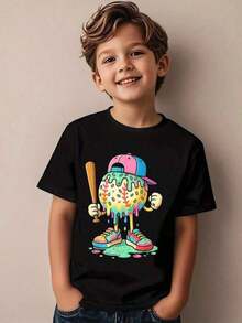 Baseball Lifestyle 101 Youth, Ropa Para Niños, Baseball Drip For Boys Ice Cream Drip Baseball Sport T-Shirt Baseball Gifts For Boys - 黑色 - 查看 1