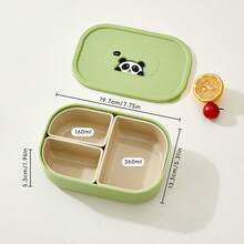 1pc Cute Pattern Plastic Lunch Box With Detachable 3-Compartment, Microwave Fruit Salad Food Storage Container, Large Capacity Divided Bento Box, Refrigerator Fresh-Keeping Box, Leak-Proof Meal Prep Box For Student Adult Use In School, Office, Picnic - Multicolor - View 15