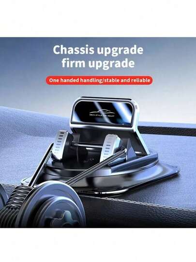 1 Giá đỡ điện thoại ô tô xoay 360°, chất liệu ABS, đế silicon chống trượt, tương thích với bảng điều khiển, thích hợp sử dụng trong xe hơi, văn phòng, nhà ở, giá đỡ điện thoại xoay gắn trên bảng điều khiển, giá đỡ xoay, đế chống trượt cao cấp, giá đỡ ô tô đa năng