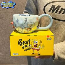SpongeBob SquarePants Cốc sữa, cốc cà phê bằng gốm chịu nhiệt cao, thiết kế tay cầm lớn kiểu SquarePants, vật dụng trang điểm thời trang, cốc chịu nhiệt cao, thiết kế tay cầm chống bỏng, kiểu dáng SquarePants dễ thương, quà tặng cho gia đình và bạn bè, quà lưu niệm, vật phẩm lễ hội - Nhiều màu - Xem 7
