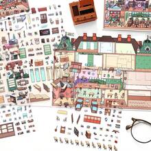 4入/包 藝術大學系列 精緻房屋風景貼紙，適用於裝飾卡片、相框、電腦、手機殼、杯子、舊雜誌、鉛筆盒、行李箱與桌面，返校學習用品貼紙 學用品 - 貼紙包 - 查看 8