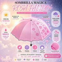 Sombrilla Mágica de Bolsillo – Compacta con Figuras que Aparecen con el Agua - Rosa Fucsia - Ver 8