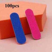 50 piezas Limas de uñas mini multifuncionales de doble cara, pulidores de uñas portátiles, pequeños afiladores de uñas, limas de uñas de doble cara, pulidores de lija delgados, herramientas de lijado de esmalte de uñas - Multicolor - Ver 11