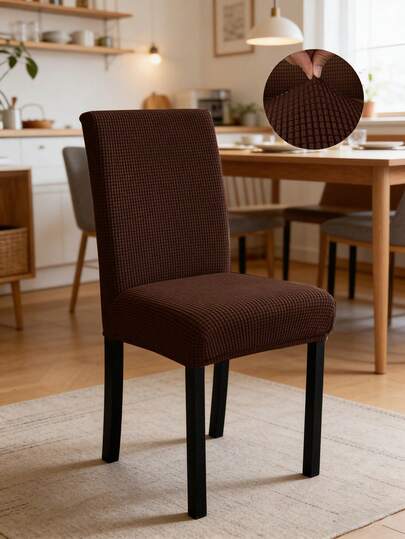 1PC,4pcs,Corn Pattern Checkered L Size Chair Cover, Fully Padded Elastic Thick Chair Cover, Suitable For All Seasons, Comfortable And Soft, Dirt-Resistant And Resistant To Cat Scratches, Protective Chair Cover For Hotels, Restaurants, Banquets And Offices
