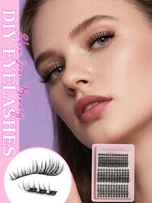 544pcs/600pcs D Curl DIY Eyelash Cluster,Mix Cluster Eyelashes, 0.07mm D Curl 8-16mm Mixed Natural Eyelash Extensions, Super Thick And Lengthening Cluster Eyelashes, Curly Single Eyelashes, Thin And Lengthening Eyelashes,Lengthening And Cartoon-Like Appearance Eyelashes, Suitable For Beginners At Home200pcs Extra Thick False Eyelashes - D - View 5