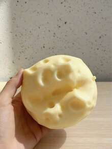 Pale Yellow Cheese Coconut Oil Cheese Soft And Cute Squeezable Toy-Soft Dough Texture, Filled With, Quiet Squeezing Stress-Relieving Toy, Suitable Focused And Relaxing Rest At Your Desk-A Popular Sensory Gadget Adults In 2026, 5cm. - 黃色 - 查看 3