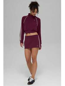 Alo Yoga Track Star Full Zip Jacket | Vintage-Inspired Athletic Silhouette | High-Performance Tech Fabric | Sleek Studio-To-Street Layering | Luxury Sportswear Essential - 中紫紅色 - 查看 3