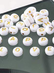 500pcs Acrylic Alphabet Letter Name Beads Heart Beads For Jewelry Making - Multicolor - View 5