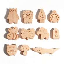 Bloques de apilamiento de animales de madera natural, desafío de equilibrio divertido, desarrolla efectivamente la concentración, coordinación mano-ojo y paciencia de los niños, juguete educativo de aprendizaje temprano para el crecimiento del bebé - Multicolor - View 6