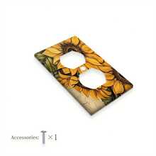 1 pieza Placa de pared con diseño de girasol vibrante, Cubierta moderna de interruptor de luz de 1 o 2 enchufes, Decoración del hogar para dormitorio y cocina - Multicolor - Ver 10