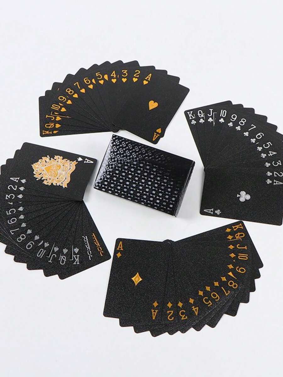 Waterproof Playing Cards - Poker Deck For Parties And Games - Black - View 1
