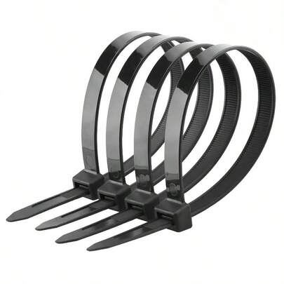 100 piezas/Paquete Bridas de cable de nailon para comercio electrónico transfronterizo, opciones de negro y blanco, diseño de autobloqueo, duradero y resistente, para el amarre de arneses de cables eléctricos, uso general doméstico e industrial