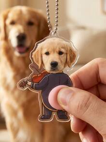 Personalized Photo Car Hanging Ornament, Customized Cute Butt Pendant, Strawberry Theme Acrylic Pendant, Adorable Cartoon Rearview Mirror Decoration, Durable Ball Chain - Model 4 - View 6