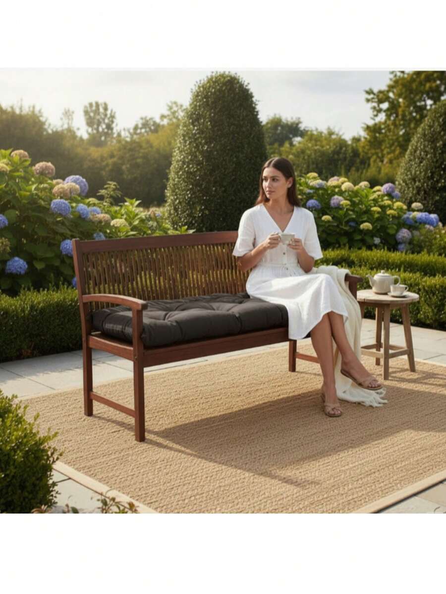 100x45 Cm Soft Fiber-Filled Bench Cushion, Single Seat Cushion (Bottom Part Only), Made In Türkiye. - Dark Grey - View 1
