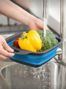 2pcs/1pc Large/Small Foldable Colander Basket, Vegetable Basket, Small, Foldable Storage, Space-Saving, Mini Home Tool, Quick And Easy To Unfold. Suitable For Washing Vegetables, Fruits, Food, Kitchen Utensils. - Multicolor - View 13