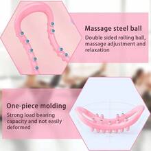 Set Of 2 Pilates Yoga Fitness Rings, Pilates Circle Stretch Resistance Training Support Massage, Yoga Equipment Ring With Massage Steel Balls, Training Ring Pilates, Pink - Pink - View 3