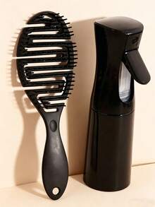 2pcs Comb Set - Including 200ml Spray Bottle And Hollow Hair Comb, Scalp Massage Comb, Styling Brush, Durable ABS Plastic Handle, Suitable For All Hair - Multicolor - View 9