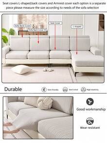 1 tấm bọc ghế sofa co giãn, chống trượt, phủ toàn bộ đệm ghế sofa, bọc ghế sofa đa năng 4 mùa, vải dày dặn, có thể giặt máy, chống bụi, thân thiện với thú cưng, có thể điều chỉnh cho phòng ngủ, văn phòng, phòng khách và ghế sofa hình chữ L hoặc ghế 1/2/3/4 chỗ ngồi. - Màu Xám nhạt - Xem 11