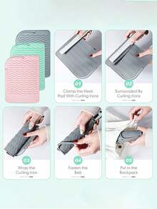 Heat-Resistant Mat For Curling Irons, Foldable Travel Storage Pouch For Hair Styling Tools, Anti-Scald Heat-Resistant Mat For Hair Straighteners, And Heat-Protective Tabletop Mat.Travel Essential. - Multicolor - View 9