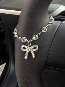 Cadena decorativa para volante de coche con adornos de cruz y estrella, ornamento interior de coche con cuentas de cristal brillante, accesorio de auto gótico lindo para niñas, estética Y2K - Varios - Ver 6