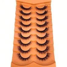 New 9 Pairs Eyelashes Makeup Soft Fluffy 3D Mink False Eyelashes Dense Handmade Curled Mink Eyelashes Natural False Eyelashes - 6D-02 - 查看 5