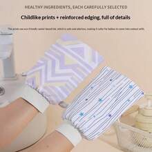 1 Piece Of Scrub Bath Towel Gloves, Household Bath Towel, Mud Scrubbing Shower Tool, Bath Towel, Shower Gloves, Exfoliating Shower Gloves, Made Of Skin Friendly Fabric, Random Colors, Gentle Exfoliating Suitable For Men And Women, Powerful Cleaning Shower Tool - Striped Bath Towel - View 9