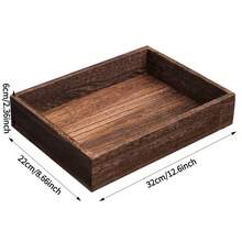 1pc Premium Wooden Desktop Makeup Organizer, Chinese Retro Style Vanity Tray, Storage Rack - Brown - View 14