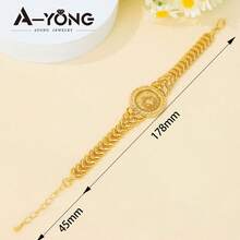 Vòng tay đồng xu thời trang Dubai mạ vàng 24k, vòng tay charm cưới Ả Rập dành cho phụ nữ Hồi giáo Trung Đông, trang sức đeo hàng ngày và dự tiệc. - Vòng tay tiền xu - Xem 5