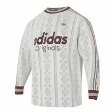 女士 Adidas Originals 三叶草提花条纹套头衫 KS5956 - 彩色 - 查看 6