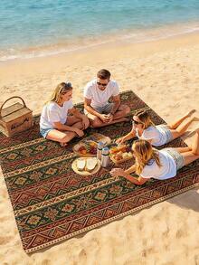 1 pieza Nuevo tapete de playa/picnic impreso digitalmente, a prueba de agua y arena, con un patrón de moda y fresco, adecuado para acampar al aire libre y picnics - Multicolor - Ver 6