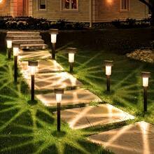 1pc/6pcs/12pcs Solar Powered Garden Lights, Outdoor Path Landscape Lighting, Waterproof Lawn Yard Decor, Black Plastic, For Landscape Decoration Only, No Lighting Function - Multicolor - View 3