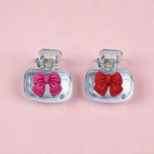 Two Cute Bow-Shaped Toothbrush Covers, Portable Protective Cases, Fresh Breath, Transparent Plastic Design, Suitable For Travel And Daily Use, Bathroom Accessory |   Transparent Design - Red + Rose Red - View 10