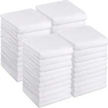 10/20/40pcs White Microfiber Face Towels, Soft And Highly Absorbent, Multi-Purpose, Suitable For Bathroom, SPA, Gym, Size 12x12 Inches/14x30 Inches - White - View 1
