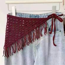1 chiếc khăn tam giác tua rua ren, khăn choàng đầu thời trang cho nữ, thanh lịch - Nhiều màu - Xem 11
