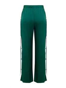 Pantalones de pierna ancha a rayas blancas y azul marino, con rayas blancas y cierre de botón, pantalones casuales y cómodos, adecuados para deportes y uso diario, lavables a máquina, aberturas de pierna sin estiramiento, primavera - Gris - Ver 9