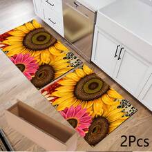 1pc Sunflower Pattern Printed Rug, Long Doormat Series, Suitable For Living Room, Laundry Room, Bathroom, Kitchen, Bedroom - Multicolor - View 14