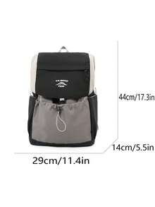 [Large Capacity, Drawstring Design, Multi-Pocket] Contrast Color Backpack, Lightweight, One Bag Handles Urban Commute And Outdoor Exploration! School Bag, Commute, Outdoor Travel, Short Trip Convenient Companion - Multicolor - View 7