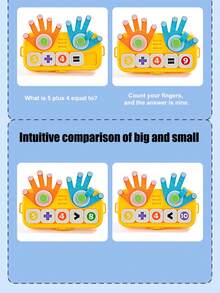 Juguete educativo de matemáticas para contar con los dedos para niños, aprendizaje temprano de aritmética de suma, resta, multiplicación y división, juego interactivo de cálculo matemático divertido, ayudas didácticas para preescolar. Dos estilos disponibles (con caja para contar con los dedos y sin caja para contar con los dedos) - Multicolor - Ver 6