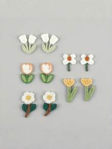 20pcs Lucky Flower Embroidery Patchwork Set - Multi-Functional Decorative Patches For Bag Embellishment And DIY Bag Accessories. Accessories - Multicolor - View 1