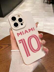 [24h Shipping From DE/FR/ES]Apple 17 16 15 Promax  21 22 23 24 25 26 Ultra Galaxy  13 14 15 Pro Ultra Phone Case With Miami Football Jersey Design # 10, Full Camera Lens Protection, Compatible With IPhone And Galaxy, Waterproof, Shockproof, Resistant To Drops And Scratches, International Version, Not The Domestic Version - Off White - View 5