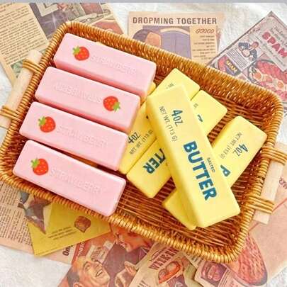 Slow Rebound Butter Scented Stress Relief Toy, Pressure Resistant Elastic Soft Cheese Sticks, Funny Prank Toy, Sensory Desktop Anxiety Relief Toy, Perfect Gift For Valentine's Day, Birthday, Christmas, Holiday And Party,Graduation Gift.