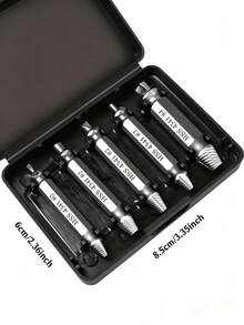 Multi-Size Double-Sided High-Speed Steel Damaged Screw Extractor Drill Bit Set, Practical DIY Silver Spiral Dual-End Loose Broken Bolt Removal Quick Repair Hardware Tool Kit, Essential Woodworking Home Tool, Father's Day Gift - A - View 15