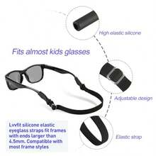 Lvvfit Glasses Straps 6.5-10inch -Adjustable Glasses Strap Sports Sunglasses Eyeglasses Holder Straps For Toddler And -Eyewear Retainers For Boys And Girls Age 3-12 Years (4pcs Multi-Color - Light Black Light Grey Light Pink Light Purple - View 2
